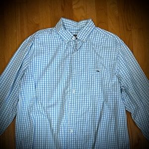Vineyard Vines blue and white plaid shirt size L